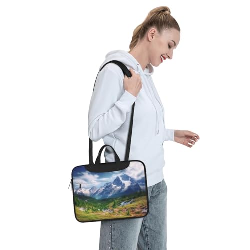 Bolso KHiry para laptop con paisaje de montaña negro miniatura 7