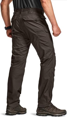 Image of CQR Men's Flex Stretch Tactical Pants, Water Resistant Ripstop Cargo Pants, Lightweight EDC Outdoor Work Hiking Pants