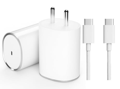 Image of Mudo 45W USB Type-C Charger Adapter with USB C to C Cable, Compatible with Phone 3 /3a /2 /2a /2a Plus /Upto 50W Power Charger Support, White