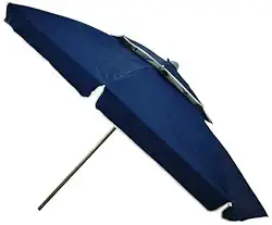 Guarda-sol Ombrelone Em Poliester 2,40m Com Ângulo Regulagem guarda sol grande Proteção UV para Praia e Piscina - Cobertura Ampliada(Azul)