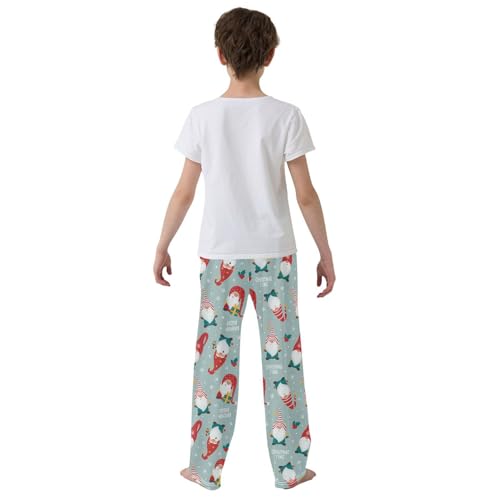 Enjoy Holiday Gnome Boys Long Pants Soft Trousers Elastic Waist Kids Lounge Bottoms with Pockets S-XL3