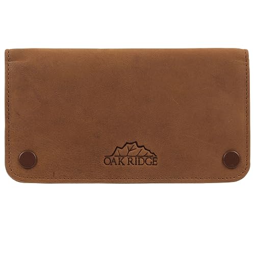 Oakridge Leather Tan Tobacco Pouch with Stud Fastener