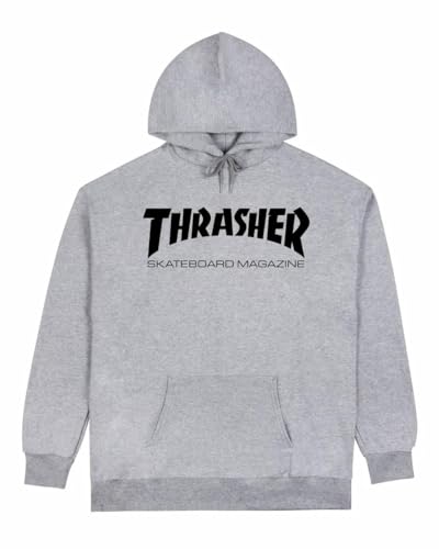 Felpa con cappuccio a maniche lunghe Grigio da uomo Skate Mag Pullover
