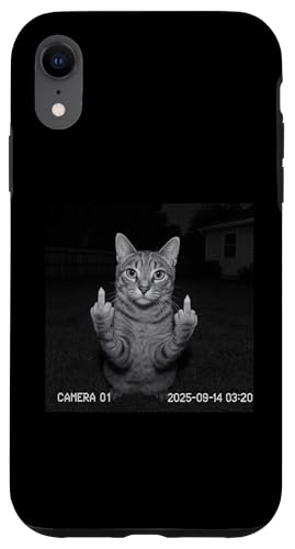 Funny Cat Flipping Off Middle Finger On Security Camera X}zP[X iPhone XR p