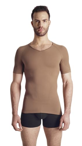 Rounderbum Men’s Compression Tech T-Shirt – Seamless Posture Support & Core Shaping Undershirt, 4 Colors