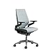 Steelcase Gesture Ergonomischer, höhenverstellbarer Bürodrehstuhl, verstellbare Lordosenstütze, verstellbare Armlehnen, komfortable Polsterung, Stoffbezug (Farbe Sturmhorizont)
