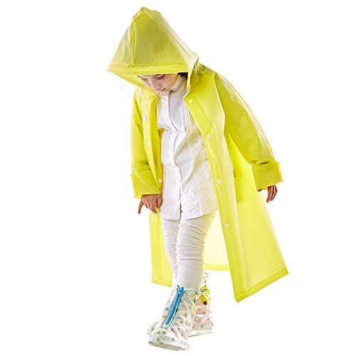 Image of Fashionio? Kids Children Rain Coat - Portable PVC Lightweight Waterproof Raincoat for Girls Boys with Hoods and Full Seleve Outdoor Activities