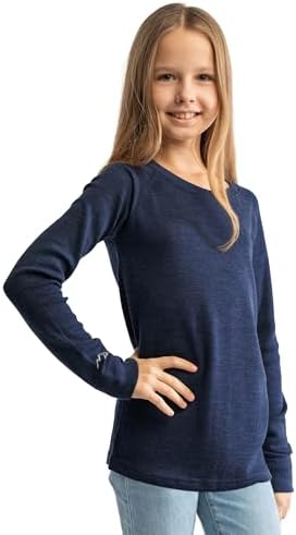 100% Merino Langarmshirt Jungen & Mädchen - Thermounterwäsche Kinder | Atmungsaktiv, Kratzfrei, Geruchshemmend, Schnelltrocknend Thermo Pullover Kinder Unisex, Kindergarten & Schul