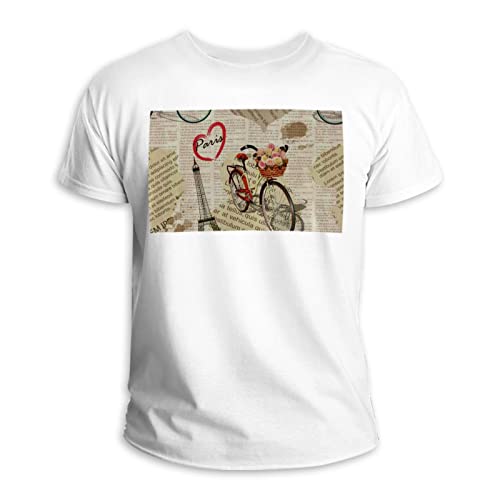 T-shirt Paris Vintage Poster en coton col rond multicolore pour homme