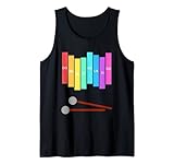 Musik-Xylophon, Vintage, Percussion, Regenbogenfarben Tank Top