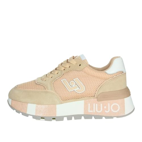 Liu Jo BA4005 Amazing Papaya Sneakers Sportive per Donna in Nabuk e Tessuto Rosa con Zeppa Alta (Rosa, 37)