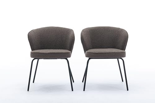 Juego de 4 sillas de Comedor de Terciopelo, giratorias, de Lujo, en Gris/Plata, con Patas de Metal (Juego de 2 en marrón)