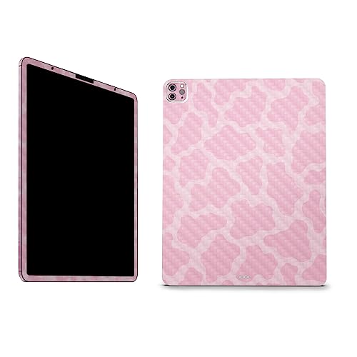 Image of MightySkins Carbon Fiber Skin Compatible with Apple iPad Pro 12.9 inch M2 6th Gen (2022) Full Wrap Kit - Pink Giraffe | Protective, Durable Textured Carbon Fiber Finish | Easy to Apply | Made in The USA
