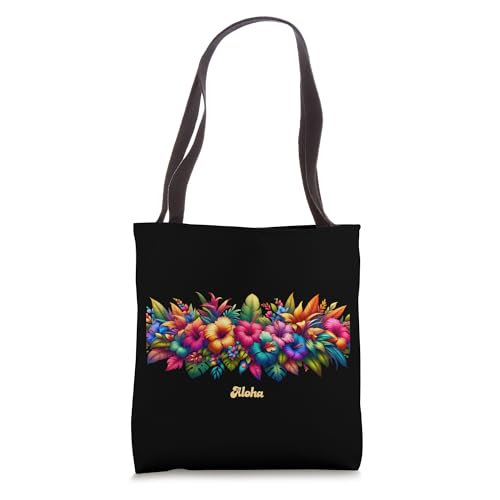 Bolso tote con banda de flores tropicales Aloha miniatura 1