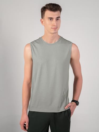 Image of DAMENSCH Men's Cotton Blend Regular Fit Breeeze Gym Vests Workout, Ultra-Lightweight Gym Sando, Anti-Fade Cotton Blend Tank Top, Quick-Dry Sleeveless Vest