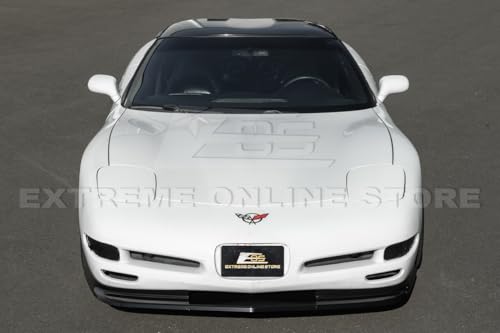 Replacement For 1997-2004 Chevrolet Corvette C5 ALL Models | Performance Style Front Bumper Vented Lower Lip Splitter (ABS Plastic - Painted Glossy Black) - Image 5