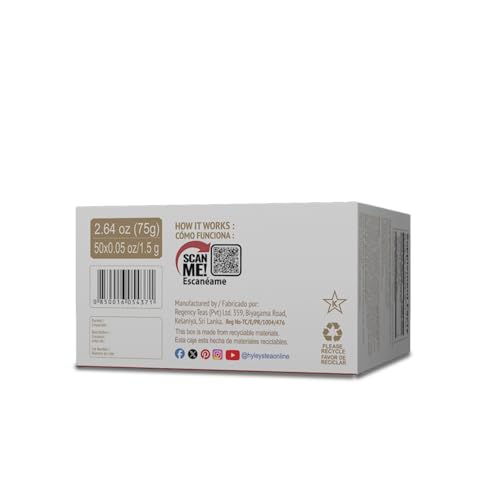 Hyleys Slim Tea Weight Loss Herbal Supplement with Goji Berry - Cleanse and Detox - 50 Tea Bags