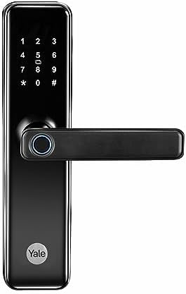 Poignée Serrure Connectée Biométrique Digi-Code H34B, Noir, Avec Clavier, RFID, WiFi Tuya, Pour Porte Intérieure/extérieure