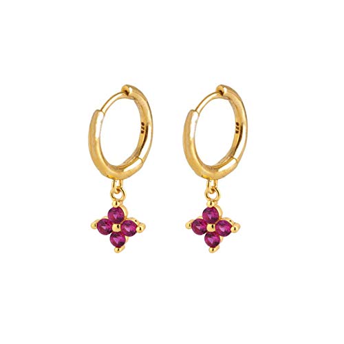 LNNSHX 2 Stück 925 Sterling Silber Bling Bunte Zirkon Schleife Ohrring für Liebhaber Frau Creolen Pendientes orecchini yc701 (Gem Color : 1)