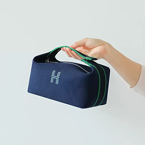 Image of House of Quirk Makeup Bag for Purse Travel Makeup Bag Hanging Travel Toiletry Bag Portable Cosmetic Organizer Bathroom Storage Wash Bag Unisex (Blue)