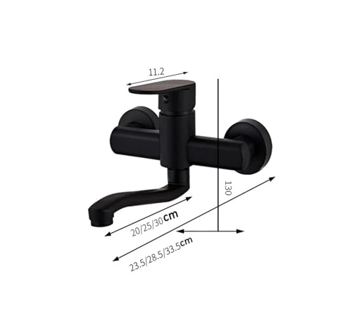 Grifo de lavabo de pared negro con diseño elegante para cocina moderna 5