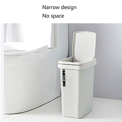 Papelera rectangular azul L con tapa para ocultar desperdicios en el baño 5