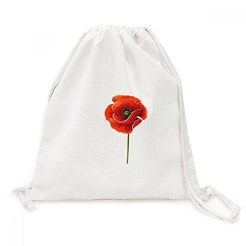 Toile drawstring backpack voyage motif peinture fleur rouge artistique