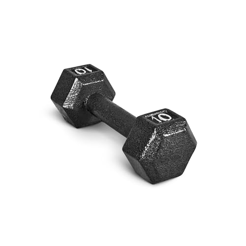 CAP Barbell Cast Iron Hex Dumbbell, Black, Single, 10 lb
