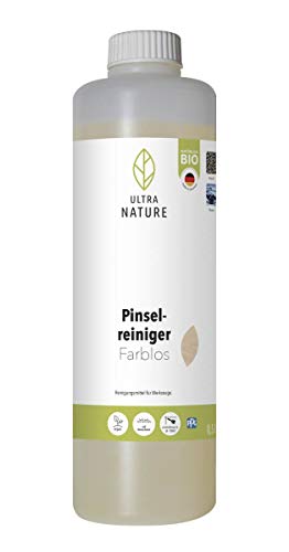 ULTRA NATURE Pinselreiniger 0,5L, Farblos, Vegan, auf Wasserbasis, Bio, Pinselpflege