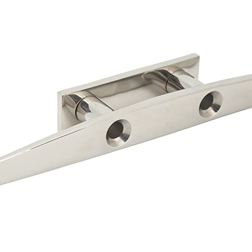 QWUUYEC Boat Cleat Open Base, 316 Stainless Steel, 10 Inch Silver, 2 Mounting Holes - Durable Marine Hardware, Rust Polished Finish, Secure Dock and Watercraft Use - Thumbnail 6