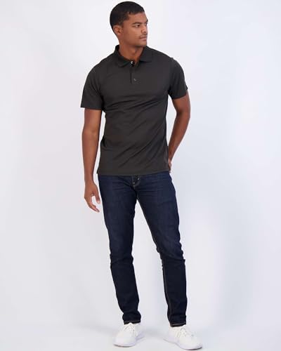 Image of 3 Pack:Mens Quick Dry Fit Polo Shirt Short Sleeve Golf Tennis Clothing Active Wear Athletic Performance Tech Sports Essentials Moisture Wicking Casual Dri-Fit T Shirts Set