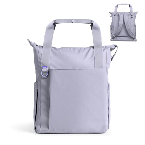 Ubbi Fleuri All-Day Diaper Bag Backpack, Easy-Clean, Misty Lilac