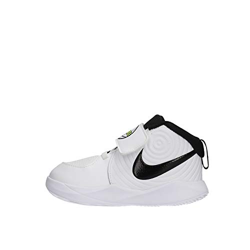 Nike Baby Team Hustle D 9 Basketball Shoe, White/Black-Volt, 7C Regular US Toddler