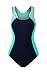 ReliBeauty Women's Backless Splice One Piece Swimsuit (Medium(US6-8), Navy)