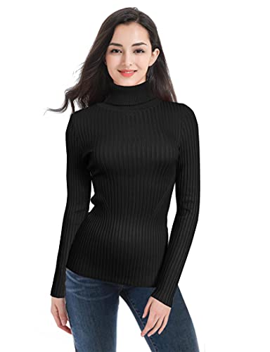 V28 Women Stretchable Turtleneck Knit Long Sleeve Slim Fit Sweater thumb #1