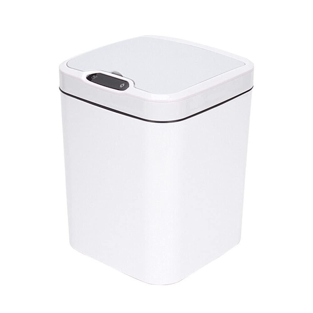 Smart Sensor Trash Can, Household Waterproof with Cover 15L Large Capacity Sealed and Odorless Mute Opening and Closing Bathroom Toilet Paper Basket