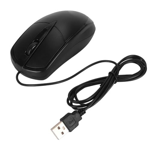 Rcniso Ratón de ordenador, Ratón con cable Ampliamente compatible ligero 1000 DPI Plug and Play 3 botones para escritorio