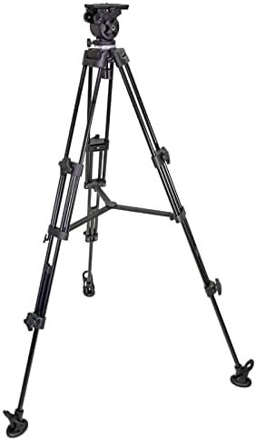 Kingdom Video Camera Tripod Stand with Fluid Head and Adjustable Features - Provision of Easy Lock, Portable, and Long-Lasting