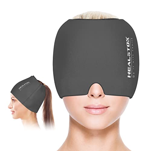 Cold-Hat-Ice-Cap-ColdHot-Therapy-Reusable-Ice-Head-Wrap-Grey Cold Hat, Ice Cap, Cold/Hot Therapy Reusable Ice Head Wrap, Grey - Image 1