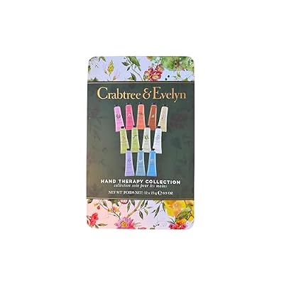 Crabtree & Evelyn 12-Piece Hand Therapy Collection with Collectible Tin (Hunter Green Floral, 12)