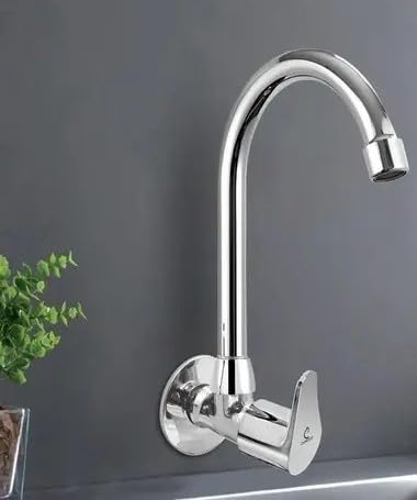 COSSIMO Fusion Zinc Alloy Wall Mounted Sink Tap with Wall Flange for Kitchen Sink (Pack of 1)
