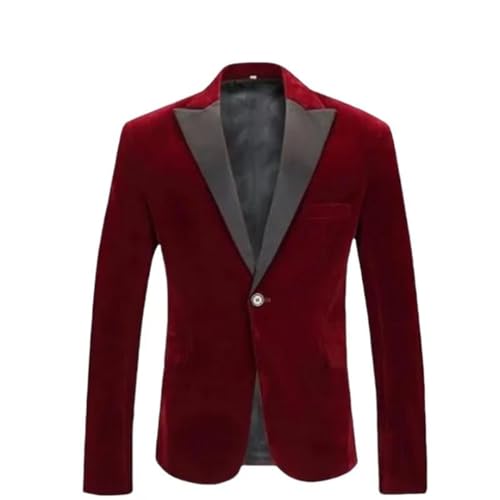 Men's Lapel Slim Wool Suit Jacket Wedding Dress Single Button Satin Cocktail Dinner Blazer2