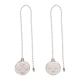 Hemobllo 2 Stück Zugkettenverlängerung aus Metall mit Ventilator Anhänger Zugkette für Deckenventilator und Hängelampe Dekorative Zugkette für Beleuchtung und Lüfter