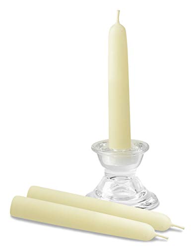 Hyoola White Beeswax Taper Candles – Hand Dipped, Decorative, All Natural, 100% Pure Scented Bee Wax Candle - 12 Pack - 4 Hour Burn Time #TOP3