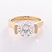 Dsnyu 14K Yellow Gold Rings, Eternity Wedding Bands for Women Solitaire with Round Moissanite 2ct Band Yellow Gold Fashion Trendy Size 7