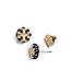 Tory Burch Flower Resin Logo Earrings - Black Gold
