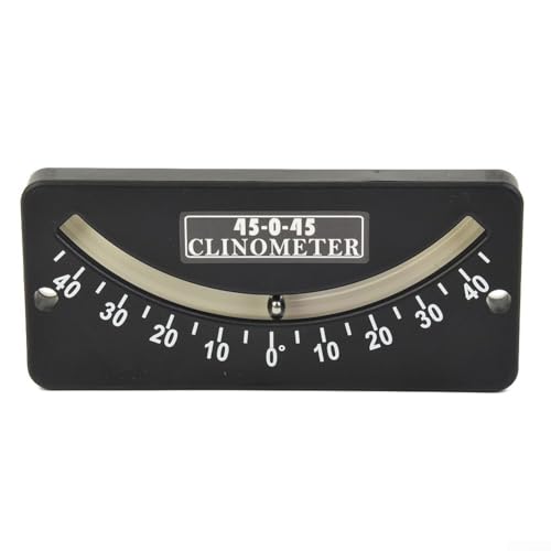 Slope Inclinometer Meter Level Tool ABS Material Marine Measuring Device High-Resolution Goniometer Bulkhead Installation Portable 2.75 Inches For Sailing Boat(45-0-45)