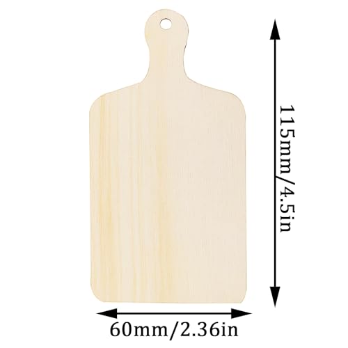 Set de 6 mini tablas de cortar de madera con mango miniatura 3