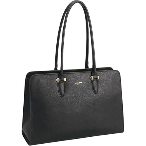 Sac cabas David Jones noir XL en similicuir PU avec grande anse pour ordinateur