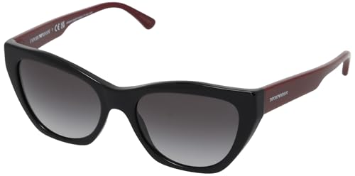 Emporio Armani Women's EA4176 Cat Eye Sunglasses, Black, 54 mm